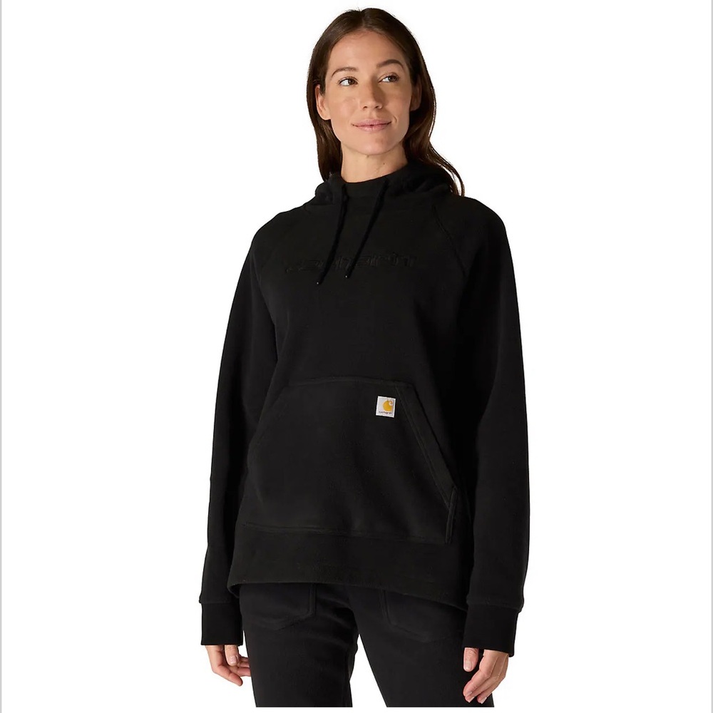 Carhartt Women's Relaxed Fit Hoodie Sweatshirt Long Sleeves Black Size XS